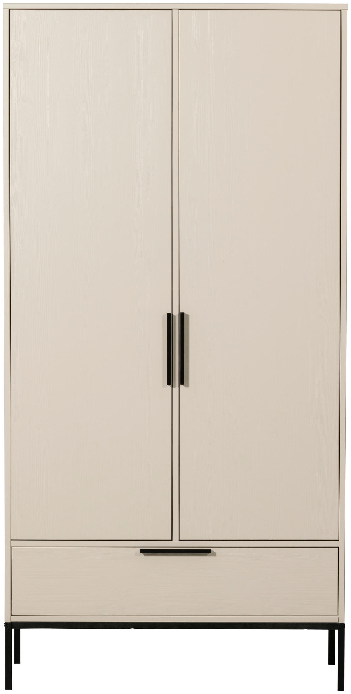 GARDEROBENSCHRANK Adam  in 100/200/53 cm  - Hellgrau/Schwarz, Design, Holz/Holzwerkstoff (100/200/53cm) - Livetastic