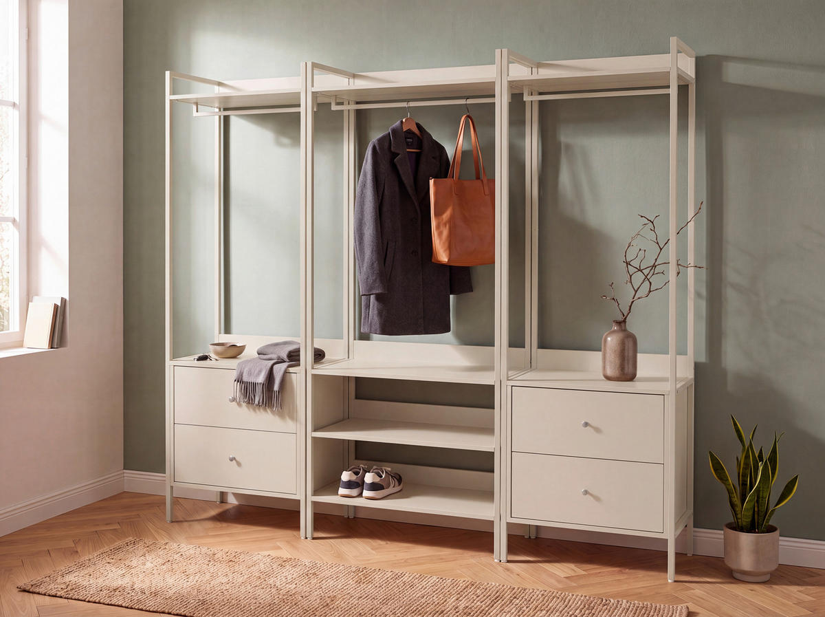 GARDEROBE 64/190/40 cm  - Beige, Modern, Holzwerkstoff/Metall (64/190/40cm) - MID.YOU