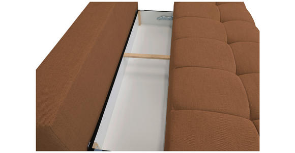 BOXSPRINGSOFA in Chenille Rostfarben  - Rostfarben/Schwarz, MODERN, Kunststoff/Textil (210/72/105cm) - Cantus