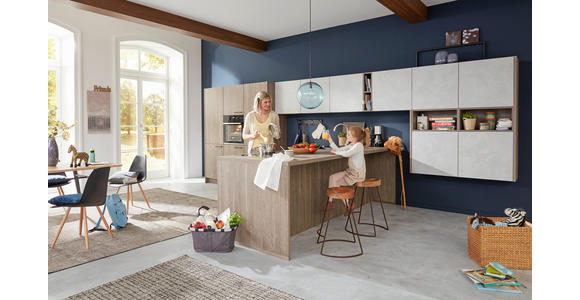 EINBAUKÜCHE - Eichefarben/Grau, MODERN, Holzwerkstoff - Dieter Knoll