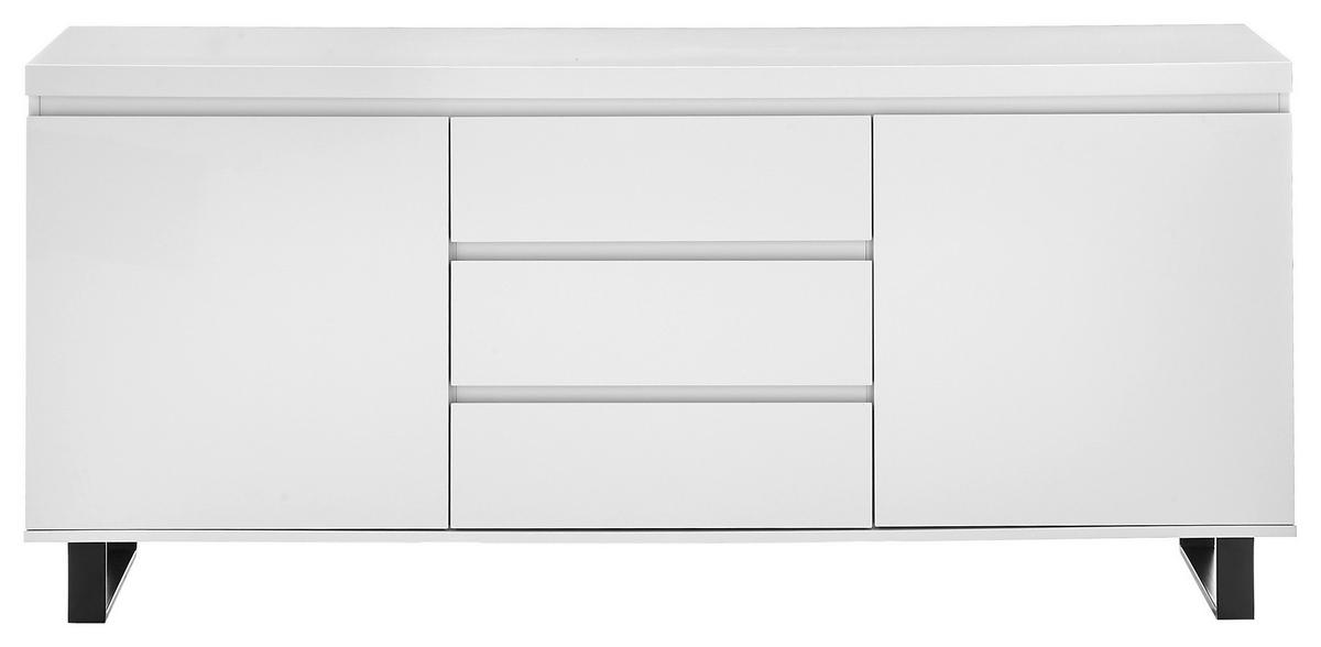 SIDEBOARD Austin  in 166/74/40 cm  - Schwarz/Weiß, Basics, Holzwerkstoff/Metall (166/74/40cm)