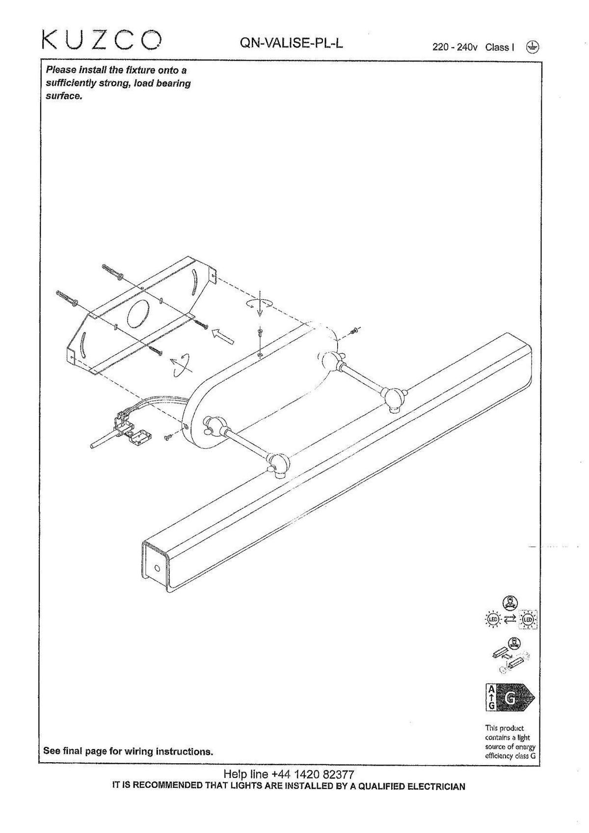 LED-WANDLEUCHTE Alora   - Messingfarben, KONVENTIONELL, Leder/Kunststoff (19,7/80/24,8cm) - Elstead Lighting