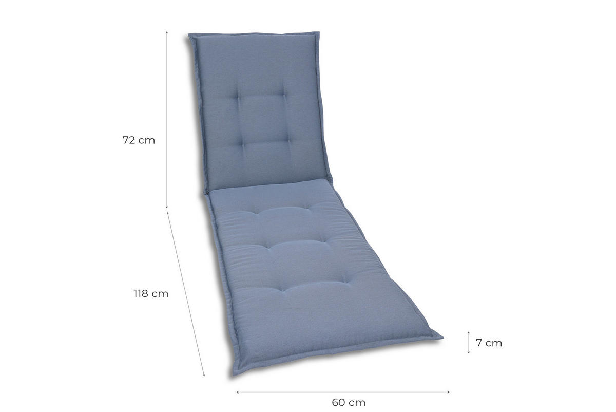 LIEGENAUFLAGE in Blau Uni  - Blau, Basics, Textil (60/7/190cm)