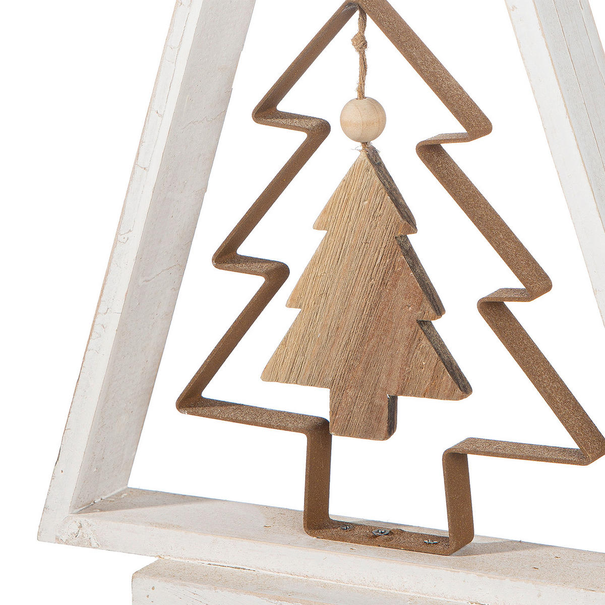 WEIHNACHTSFIGUR - Beigebraun/Grauweiß, LIFESTYLE, Holz (27/42,5/7,5cm)