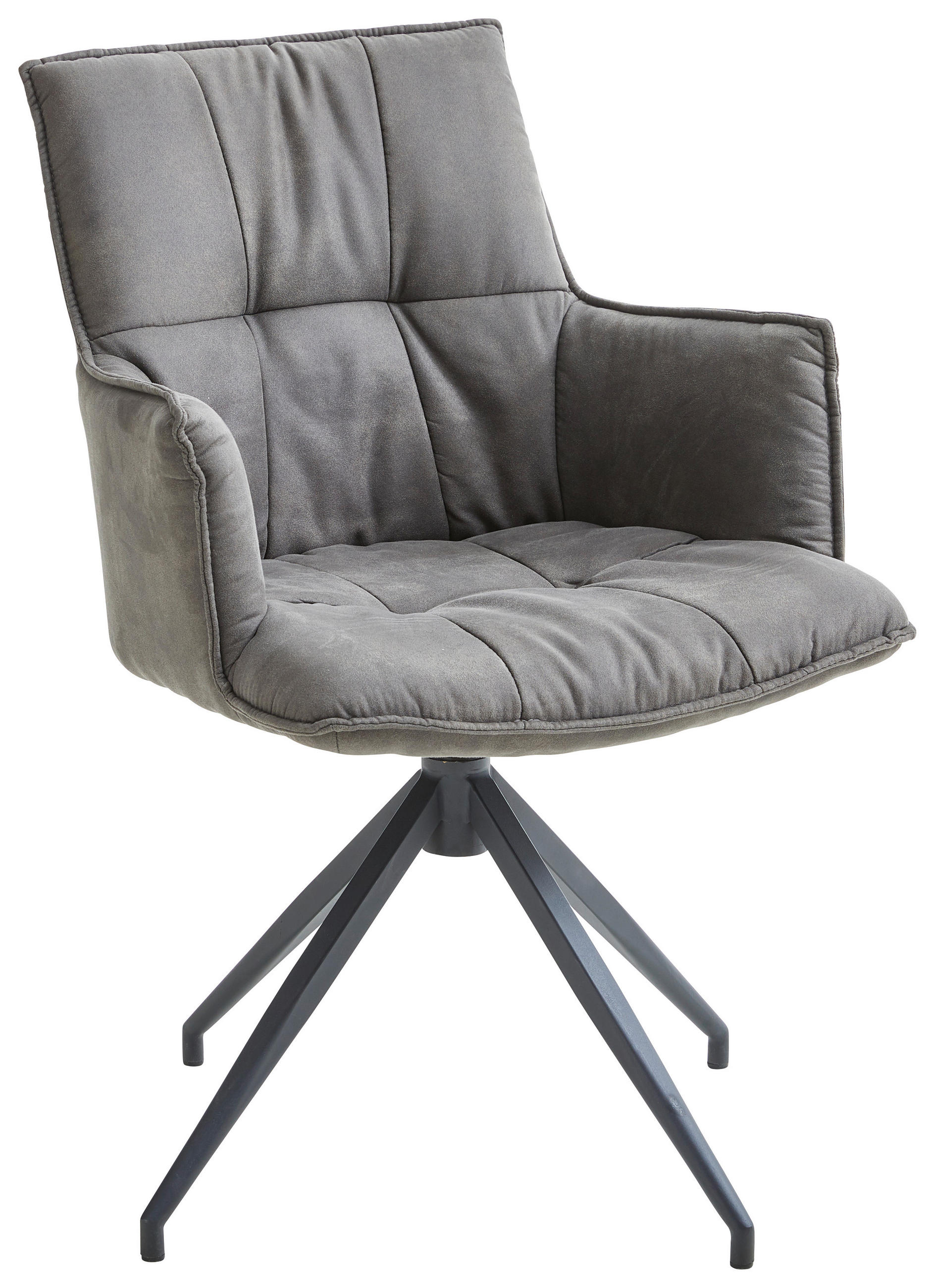 Novel ŽIDLE S PODRUČKAMI, železo, mikrovlákno, černá, tmavě šedá