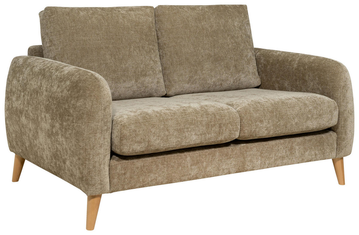 2-SITS SOFFA i trä, metall, textil brun  - brun/ekfärgad, Klassisk, metall/trä (152/81/92cm) - Best Price