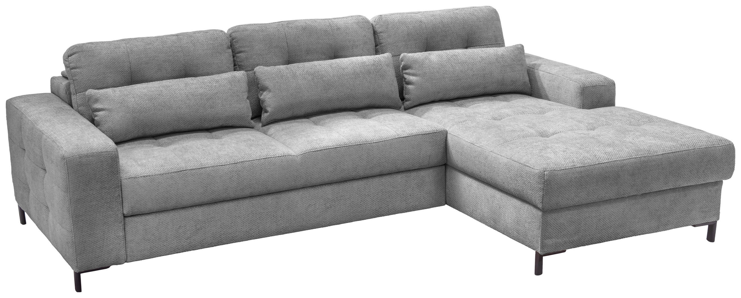 ECKSOFA BONITO Grau Struktur  - Schwarz/Grau, Design, Textil/Metall (255/176cm) - Livetastic