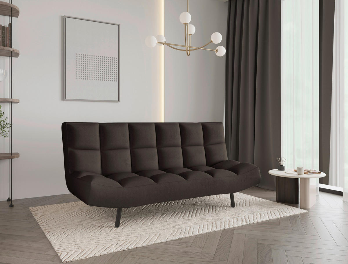 SCHLAFSOFA  in Mikrofaser Braun  - Schwarz/Braun, KONVENTIONELL, Holz/Textil (197/85/92cm) - Carryhome