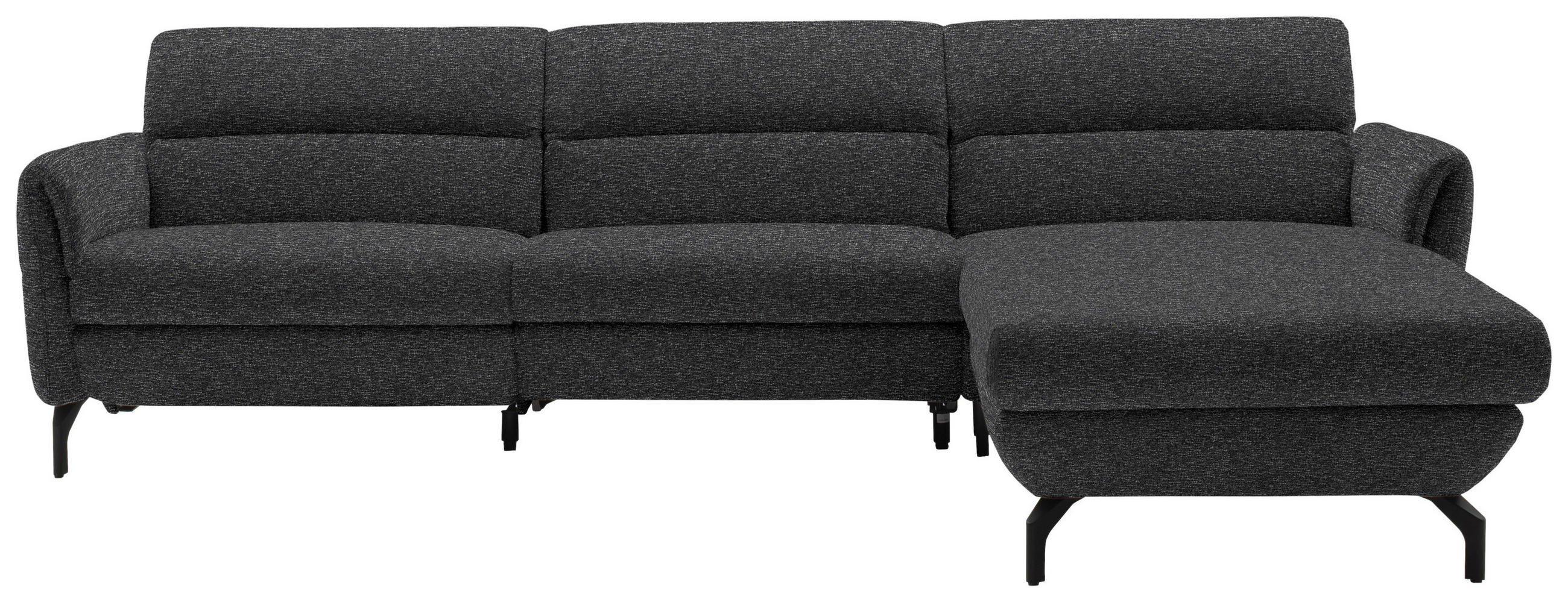 ECKSOFA Anthrazit Chenille  - Anthrazit/Schwarz, Design, Textil/Metall (299/187cm) - Schöner Wohnen