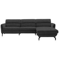 ECKSOFA Anthrazit Chenille  - Anthrazit/Schwarz, Design, Textil/Metall (299/187cm) - Schöner Wohnen