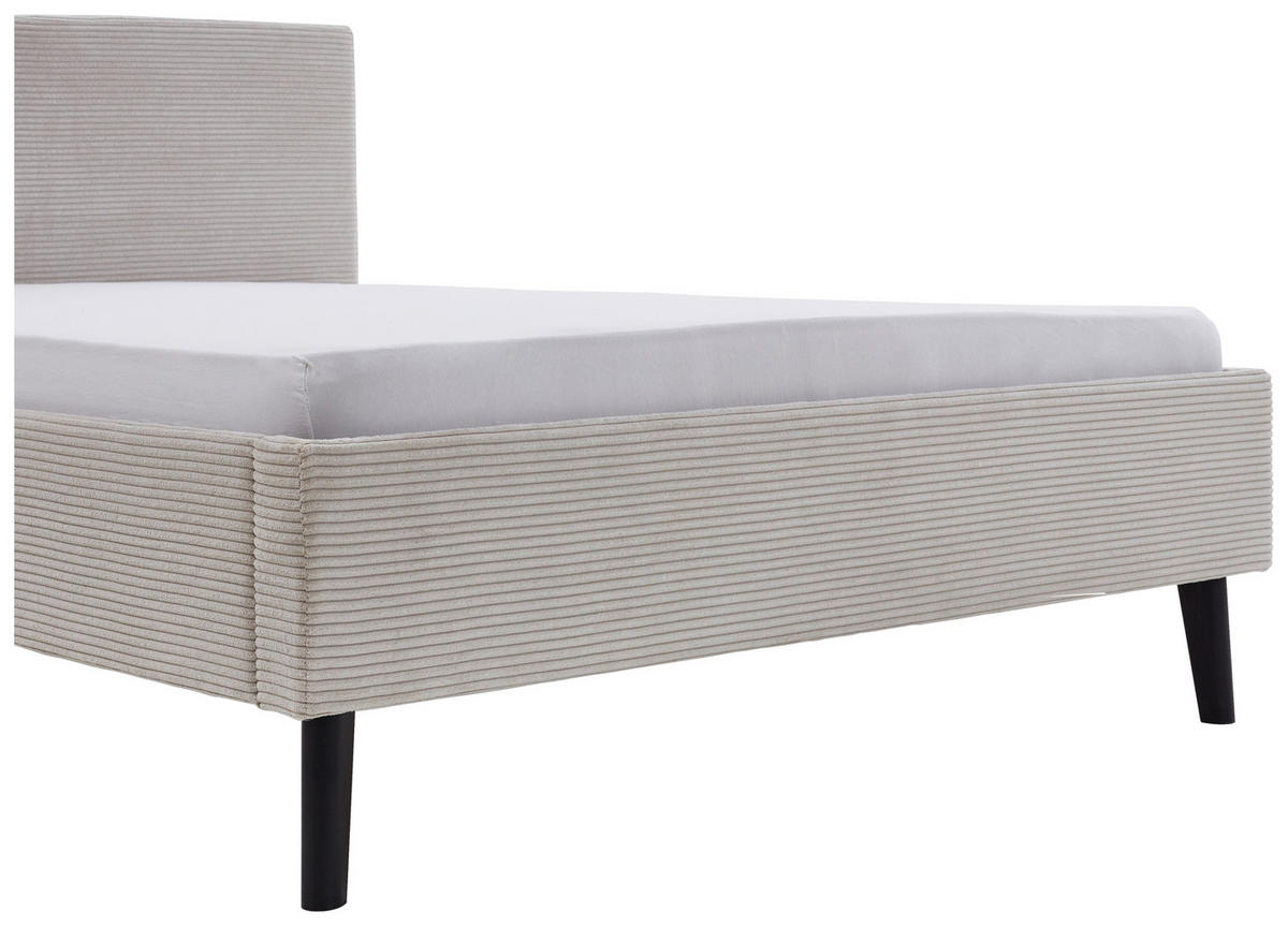 POLSTERBETT 140/200 cm  in Beige  - Beige/Schwarz, Basics, Holz/Textil (140/200cm) - Boxxx