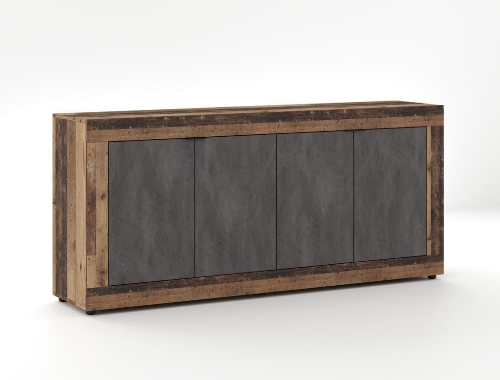 SIDEBOARD  in 180/86/42 cm  - Alteiche/Schwarz, Design, Holzwerkstoff/Kunststoff (180/86/42cm) - MID.YOU