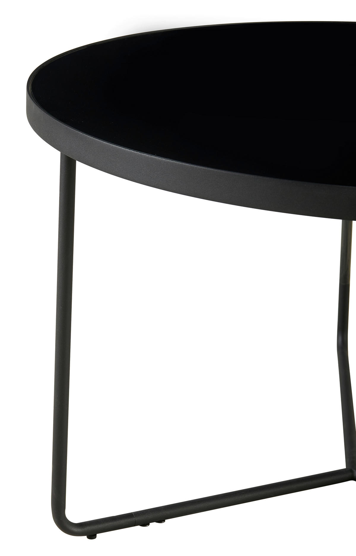 SADA KONFERENČNÍCH STOLKŮ, černá, kov, sklo, 60-80/60-80/44.5-49.5 cm - černá, Design, kov/sklo (60-80/60-80/44.5-49.5cm) - MID.YOU