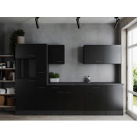 KÜCHENLEERBLOCK 310 cm   in Grau, Schwarz  - Silberfarben/Schwarz, Design, Holzwerkstoff/Metall (310cm) - Respekta