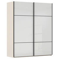 SCHWEBETÜRENSCHRANK Weiss, Champagner  - Weiss/Champagner, Konventionell, Glas/Holzwerkstoff (201/223/67cm) - Novel