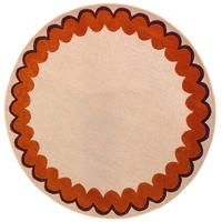WOLLTEPPICH 160/160 cm Wiggle Orange rund  - Orange, Basics, Textil (160/160cm) - Flair Rugs