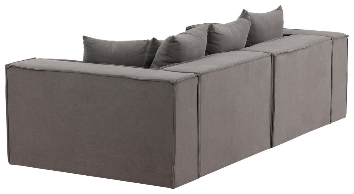 2-SITS SOFFA i plast, textil grå, svart  - grå/svart, Design, textil/plast (232/80/116cm) - Livetastic