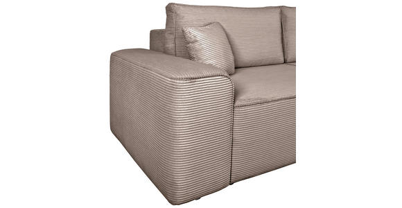 SCHLAFSOFA  mit Rücken echt, Armteil links, Armteil rechts Cord Hellgrau  - Hellgrau/Schwarz, Design, Kunststoff/Textil (261/95/108cm) - Xora