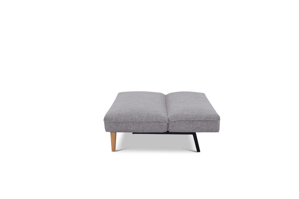 SCHLAFSOFA in Webstoff Hellgrau  - Hellgrau/Schwarz, Design, Holz/Kunststoff (180/77/87cm) - MID.YOU