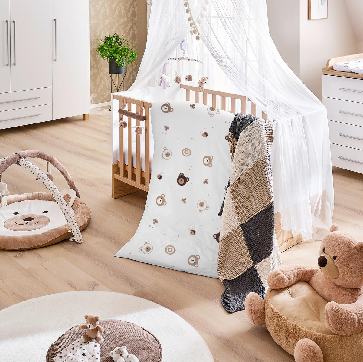 BABYBETTWÄSCHE Honey Satin 100/135 cm  - Multicolor, Basics, Textil (100/135cm) - Patinio