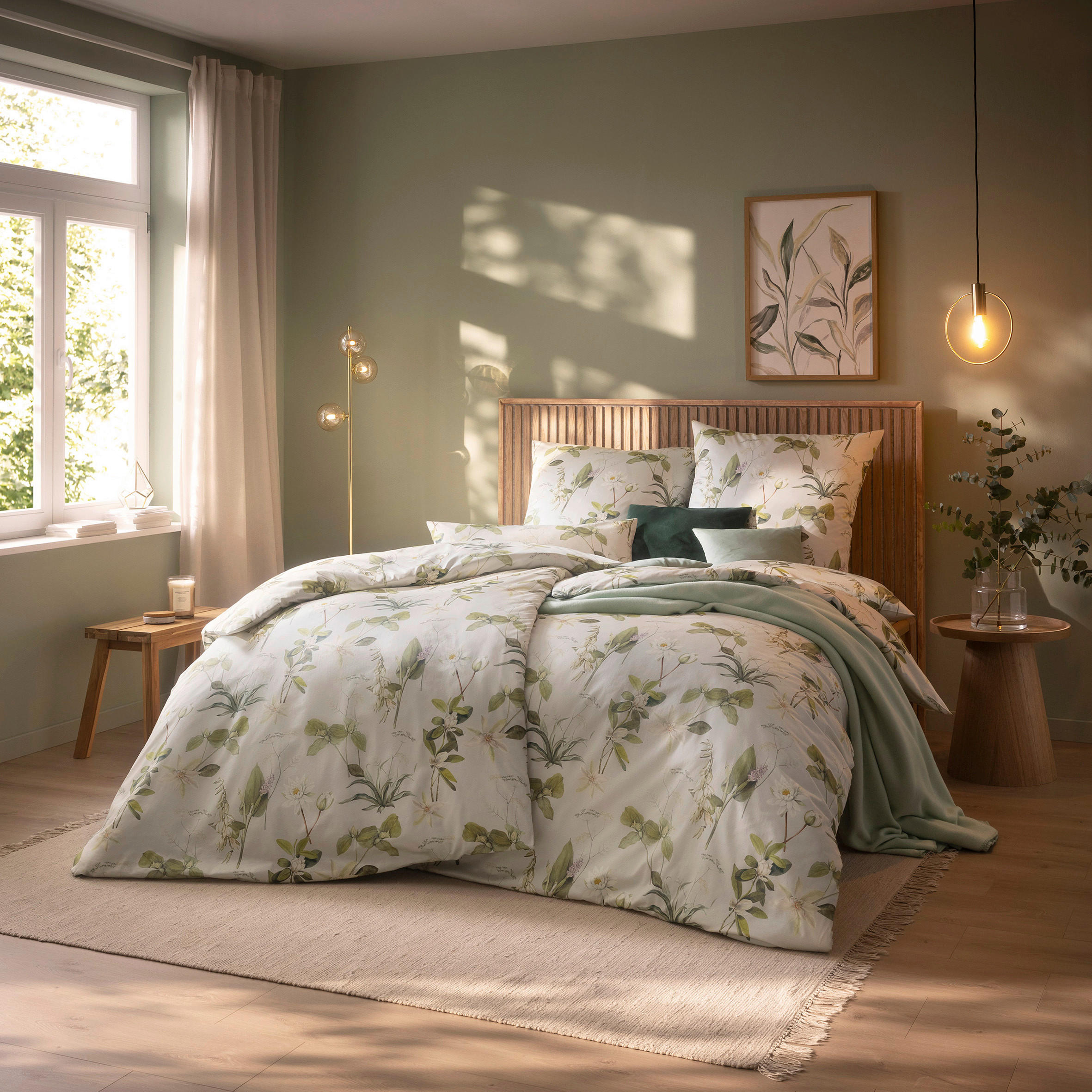 BETTWÄSCHE Exquisit Satin 140/200 cm  - Grün, Design, Textil (140/200cm) - Estella