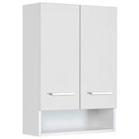 VÄGGHÄNGT SKÅP  - vit/silver, Modern, metall/trämaterial (50/71/20cm) - Held