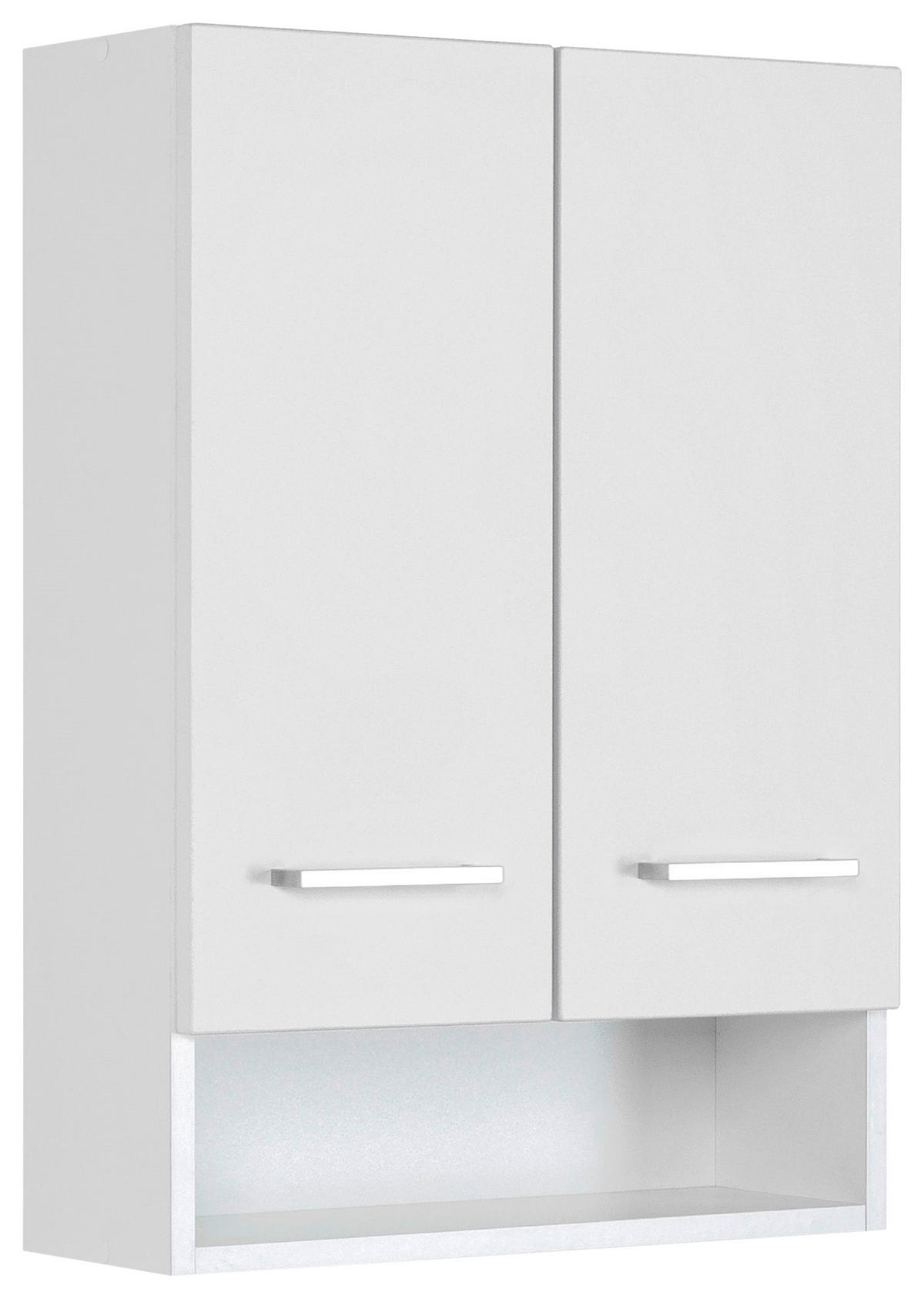 VÄGGHÄNGT SKÅP  - vit/silver, Modern, metall/trämaterial (50/71/20cm) - Held