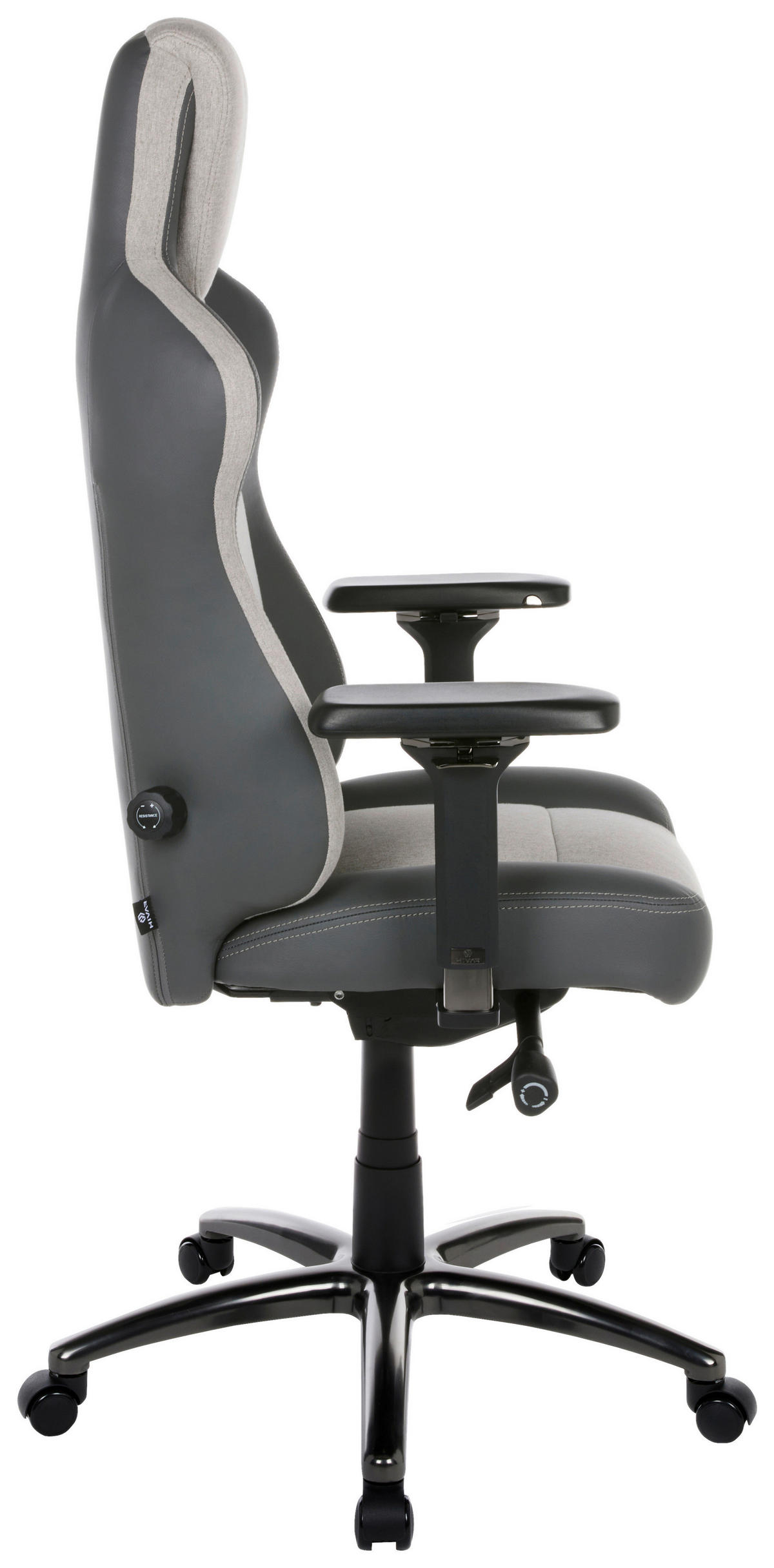 EQLIPSE Cloud Obsidian Anthrazit, Grau, Hellgrau, Schwarz Hochglanz Metall, Textil   - Schwarz Hochglanz/Anthrazit, LIFESTYLE, Textil/Metall (79/142/77cm) - HIVAR