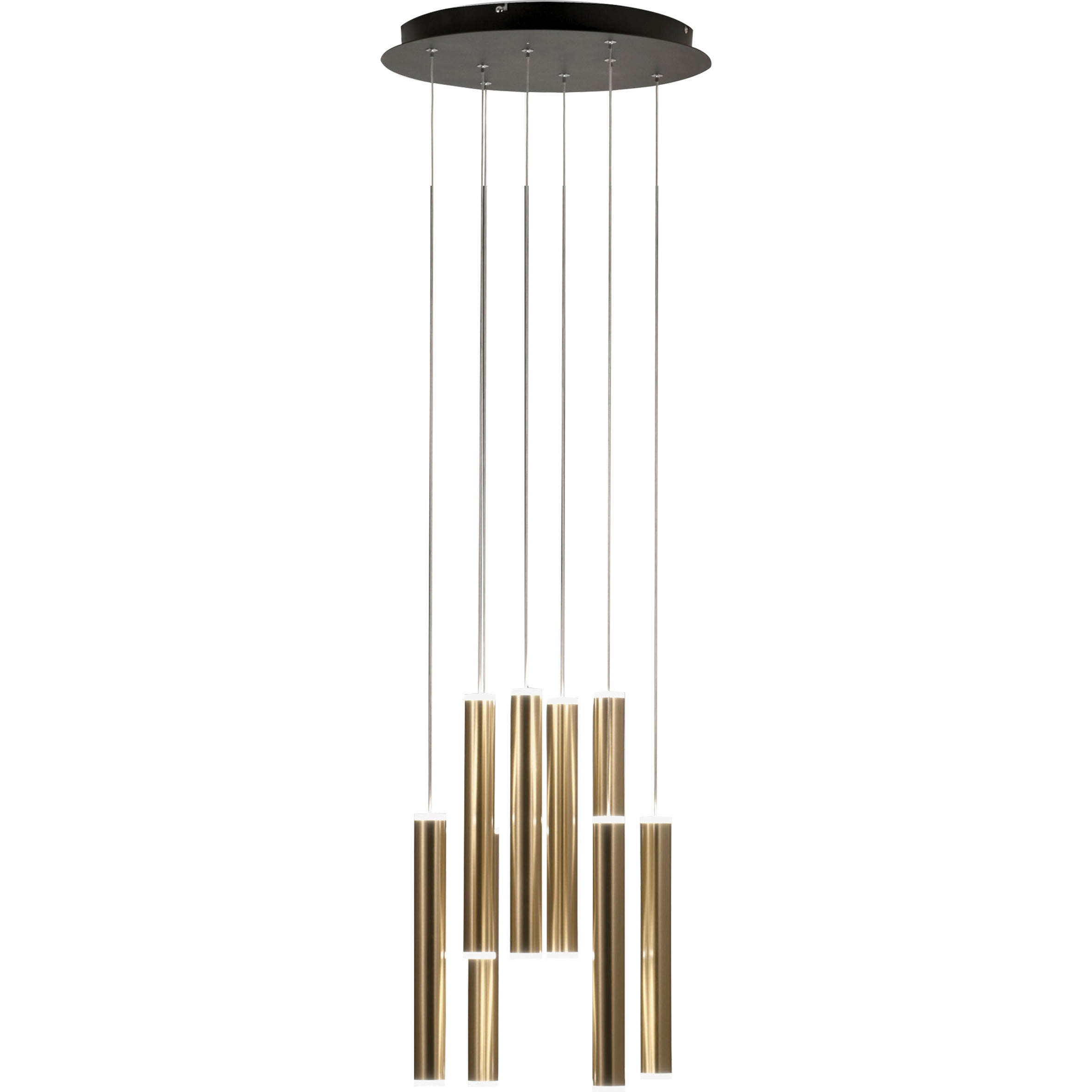 LED-PENDELLEUCHTE Prado 40/200 cm  - Messingfarben/Schwarz, Design, Metall (40/200cm) - Fabas Luce