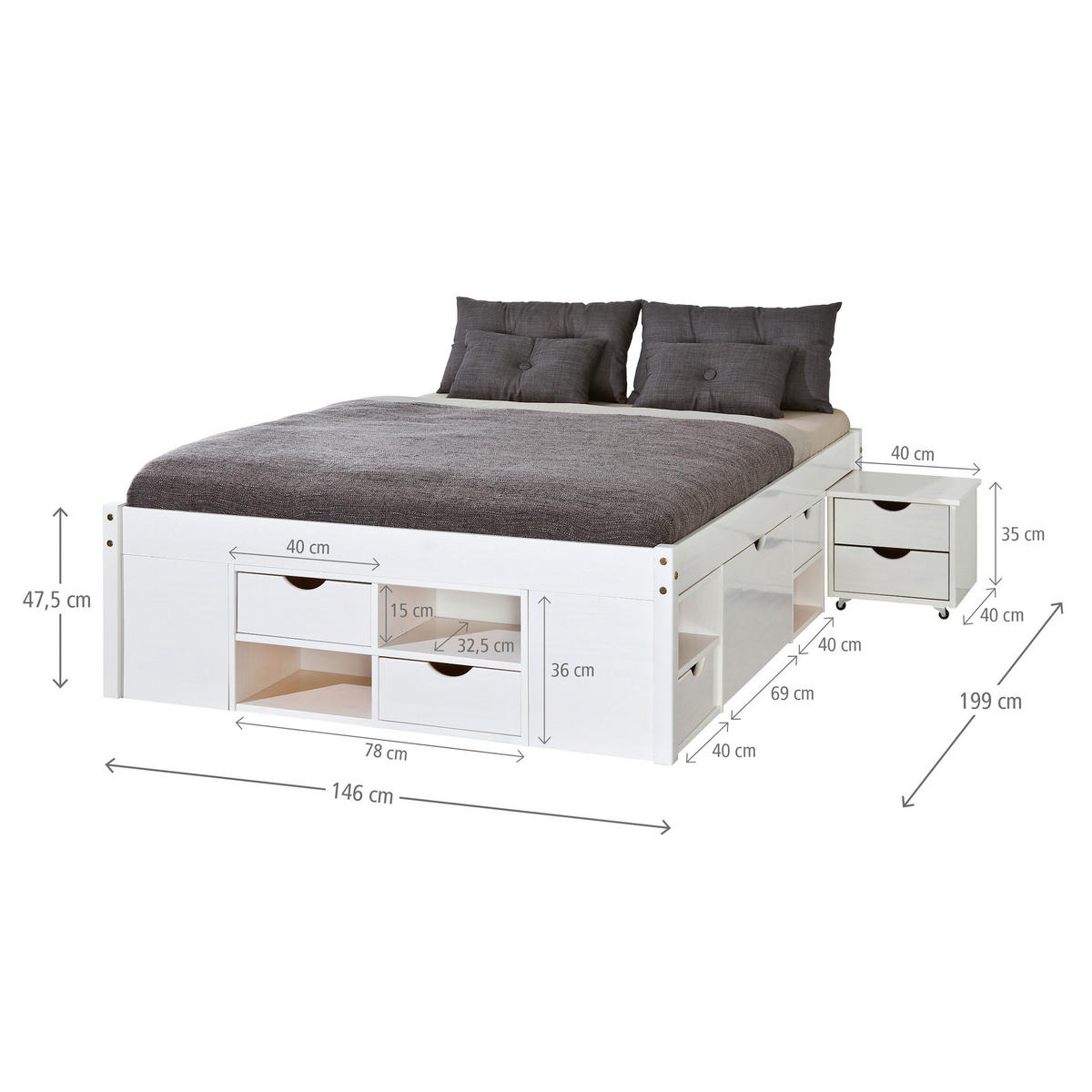 EINZELZIMMER Weiß  - Naturfarben/Weiß, MODERN, Holz - MID.YOU