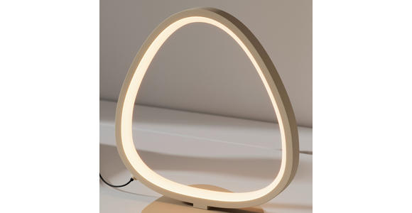 LED-TISCHLEUCHTE Acrux 22,6/14/23 cm  - Sandfarben, Design, Kunststoff/Metall (22,6/14/23cm) - Novel