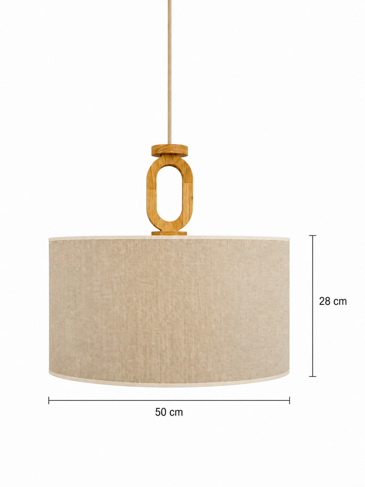 HÄNGELEUCHTE Pirkdorf 50/50/28 cm  - Weiß, Natur, Holz (50/50/28cm) - Waldwelt