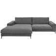 ECKSOFA Anthrazit Feincord  - Anthrazit/Schwarz, Design, Textil/Metall (207/293cm) - Dieter Knoll