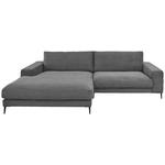 ECKSOFA Anthrazit Feincord  - Anthrazit/Schwarz, Design, Textil/Metall (207/293cm) - Dieter Knoll