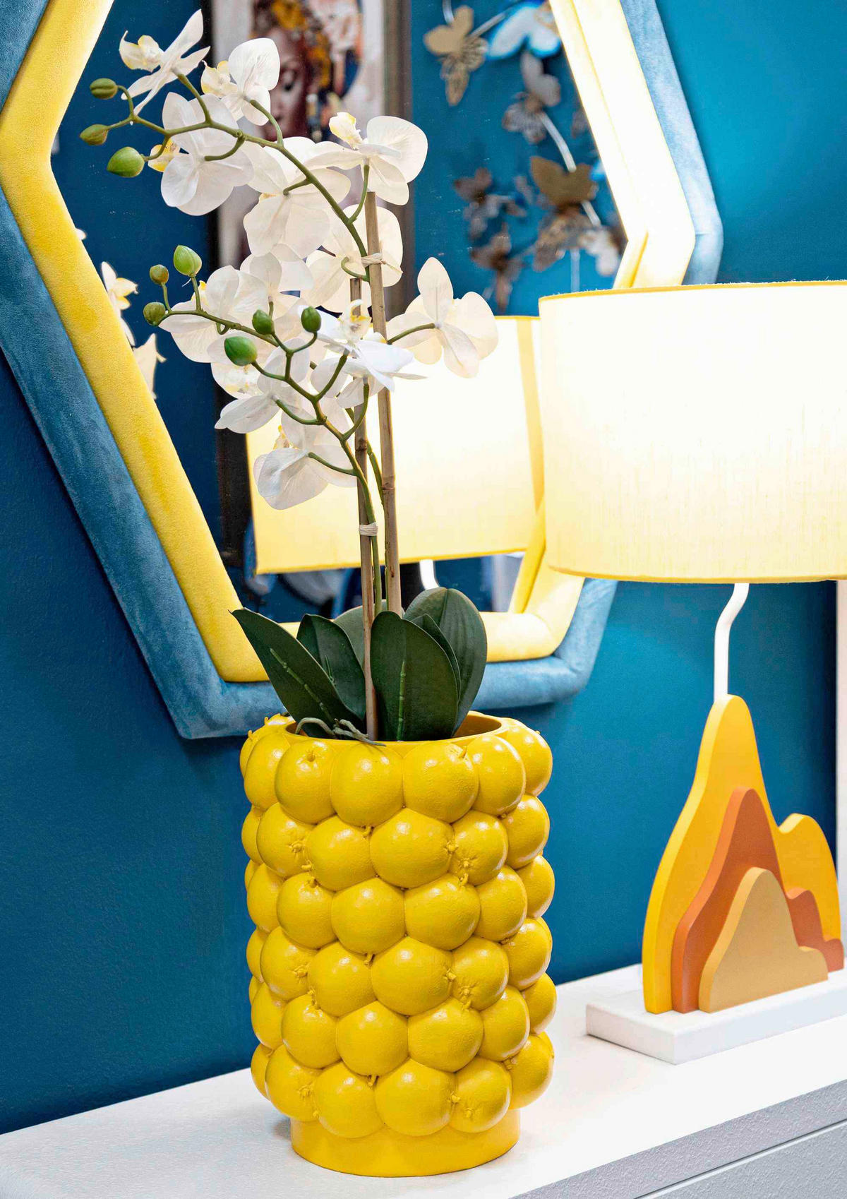 VASE  - Gelb, Basics, Kunststoff (21/28/21cm)