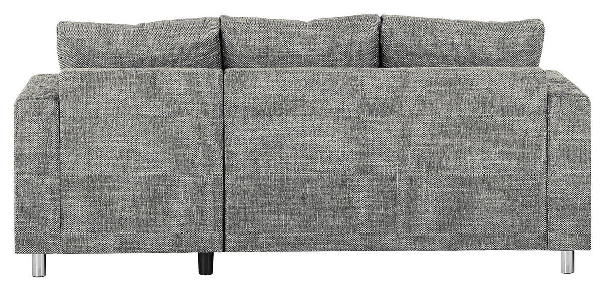 ECKSOFA in Struktur Grau  - Chromfarben/Grau, Design, Textil/Metall (200/144cm) - MID.YOU