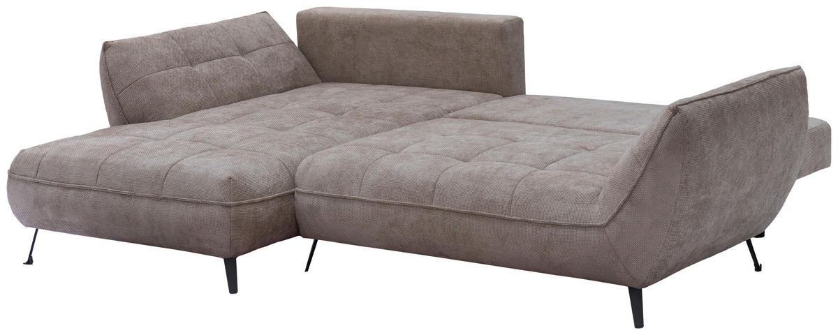 ECKSOFA in Struktur Hellbraun  187/282 cm  - Hellbraun/Schwarz, Design, Textil/Metall (187/282cm) - Livetastic