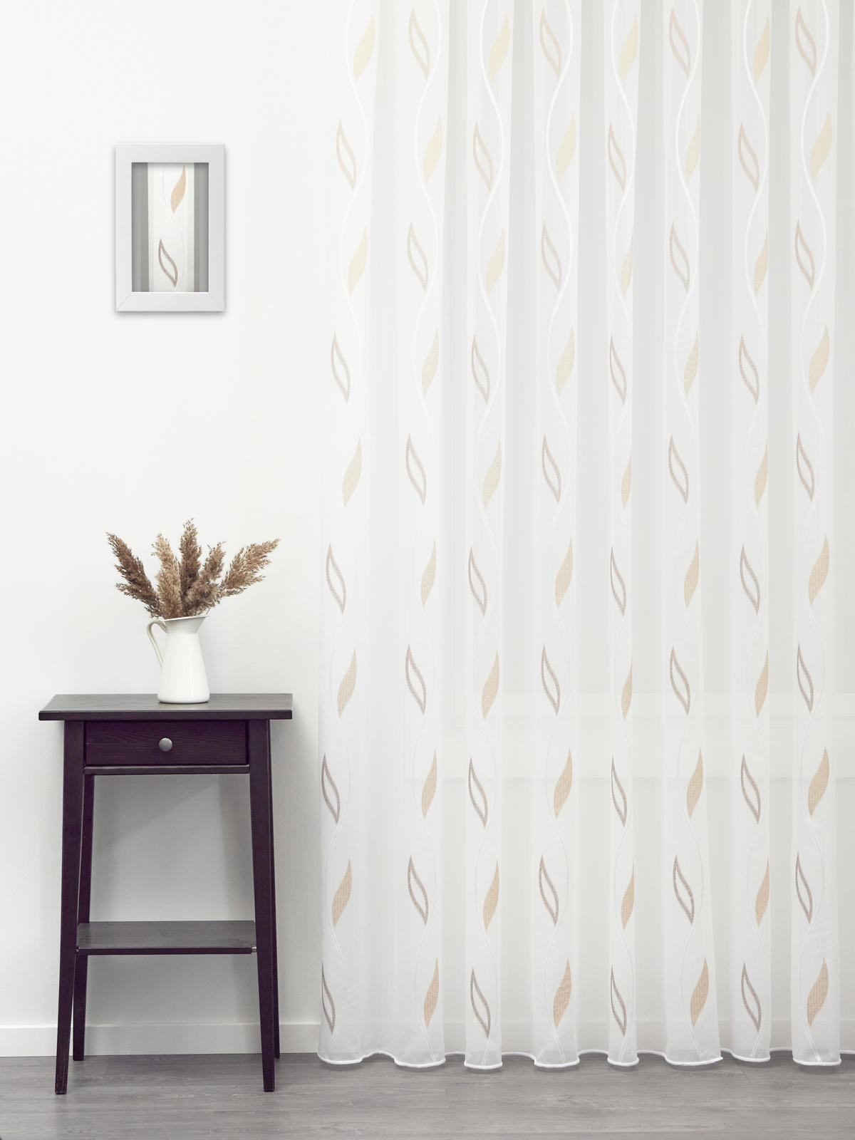 PERDEA TIP PLASĂ  - maro/alb, Basics, textil (290cm) - Laguna