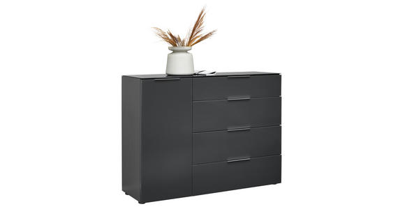 SIDEBOARD in 135/101/42 cm - Anthrazit/Alufarben, Design, Glas/Holzwerkstoff (135/101/42cm) - Voleo