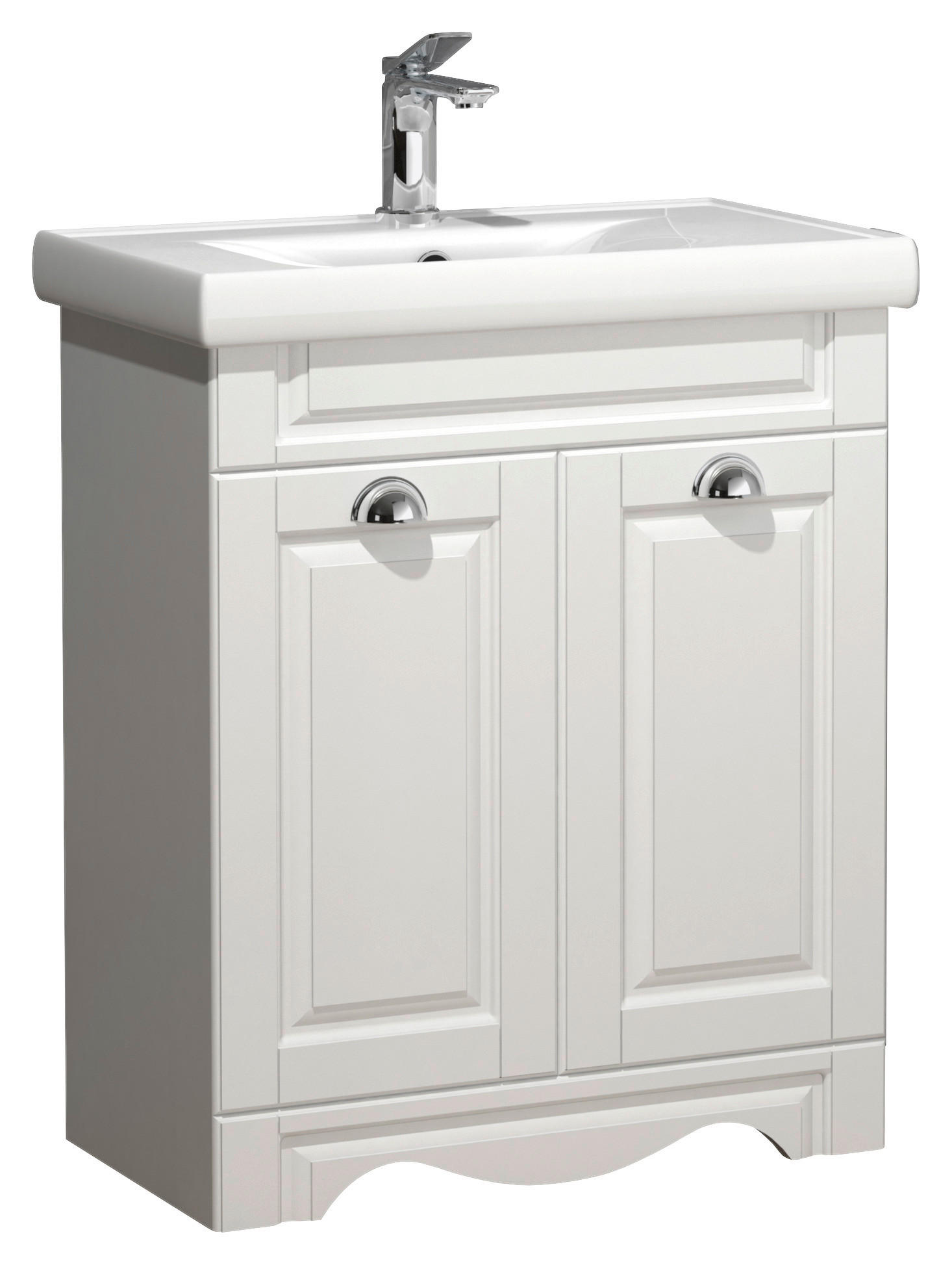 WASCHTISCHKOMBI 61 cm - Weiss/Silberfarben, Modern, Keramik/Holzwerkstoff (61cm) - MID.YOU