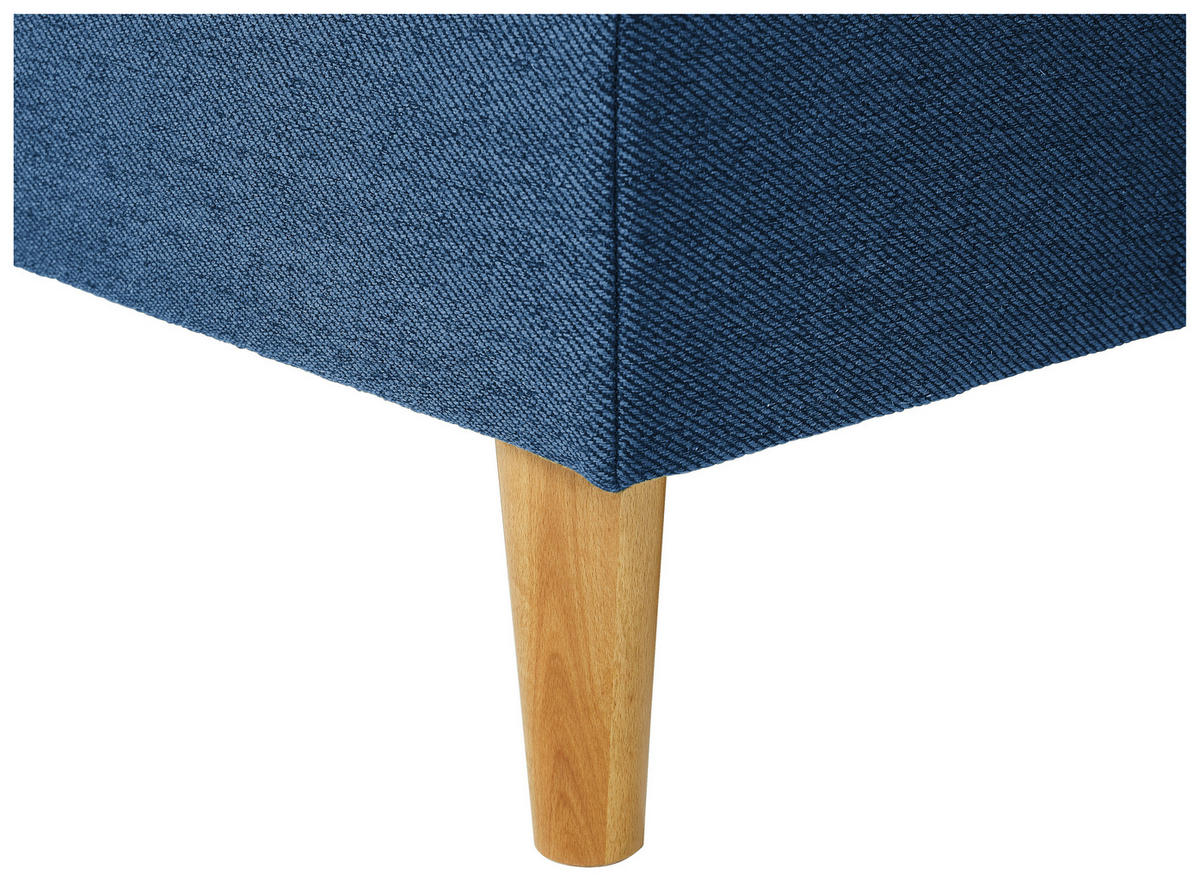 ECKSOFA in Flachgewebe Dunkelblau  - Eiche Wotan/Dunkelblau, KONVENTIONELL, Holz/Textil (255/157cm) - Carryhome