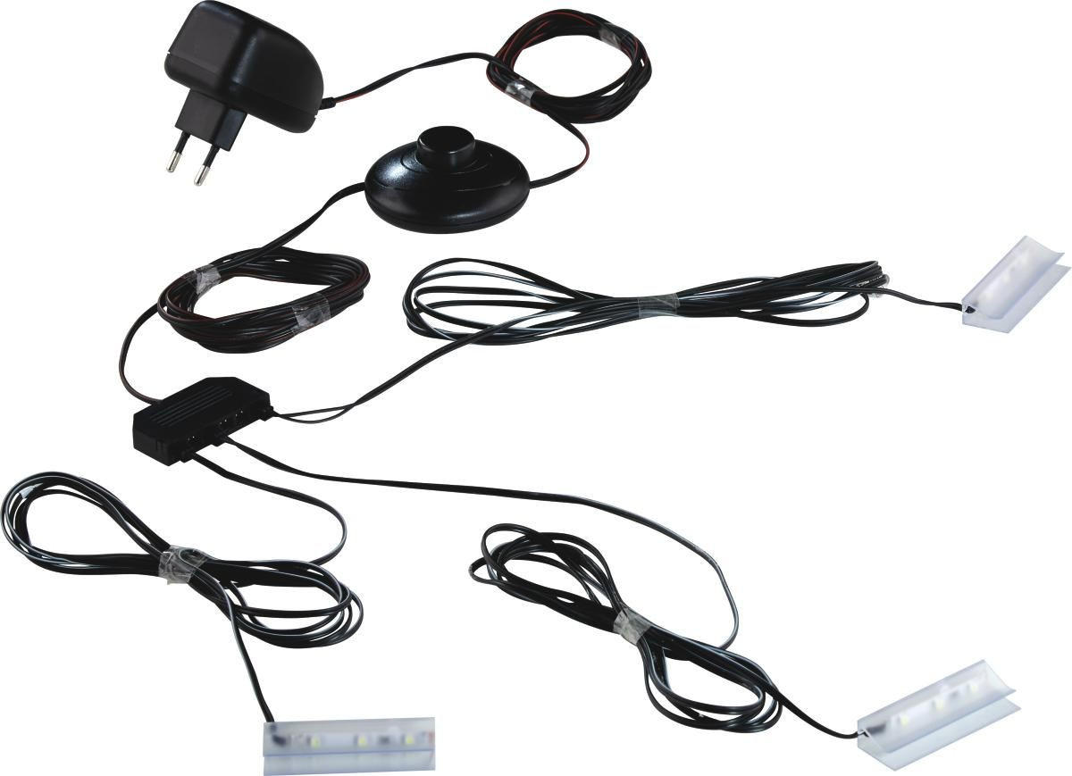 GLASBODENBELEUCHTUNGS-SET LED-Leuchtmittel  - Schwarz, Kunststoff - Carryhome