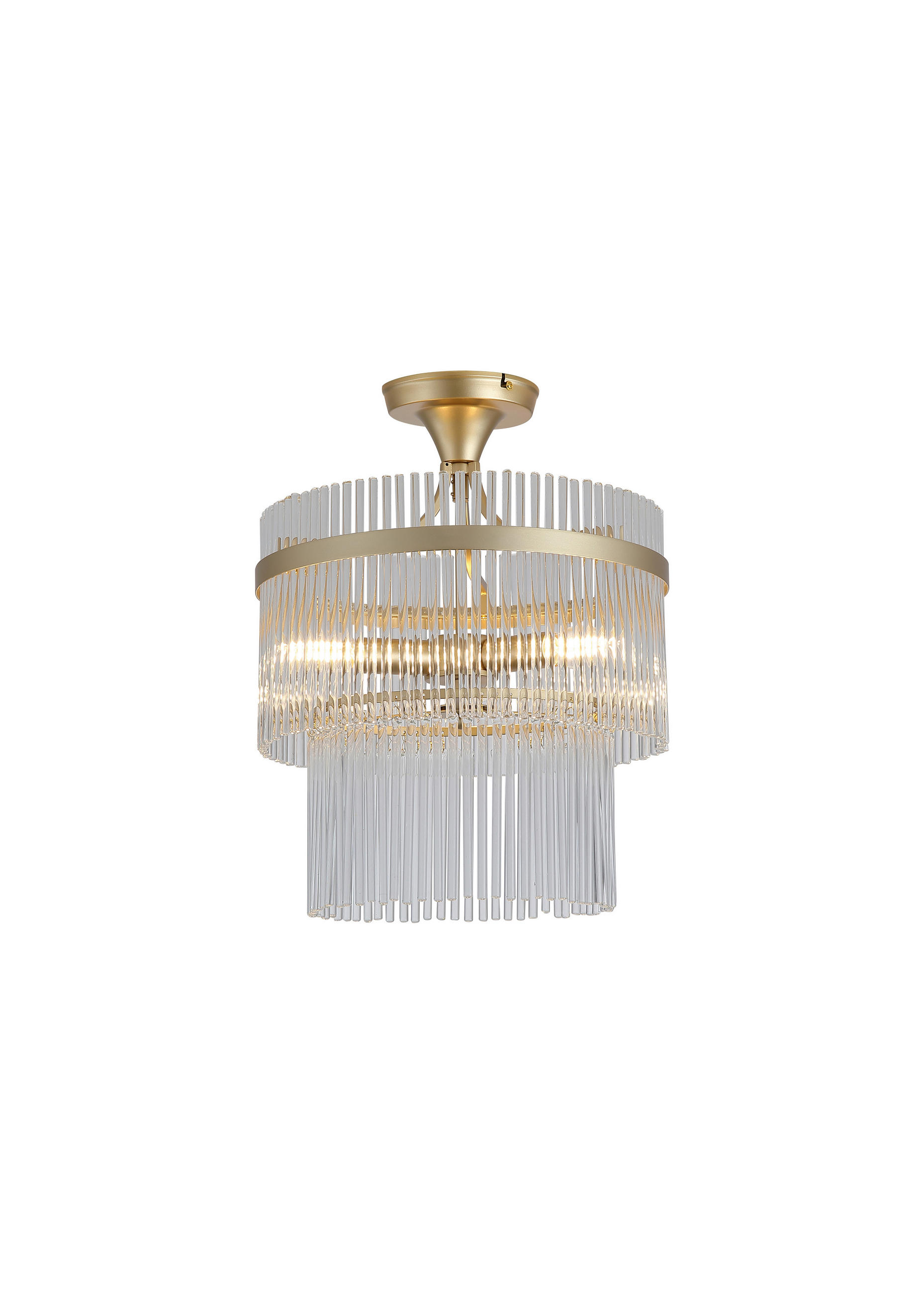 DECKENLEUCHTE Lara 35/44 cm  - Klar/Goldfarben, Design, Glas/Metall (35/44cm)