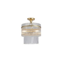 DECKENLEUCHTE Lara 35/44 cm  - Klar/Goldfarben, Design, Glas/Metall (35/44cm)