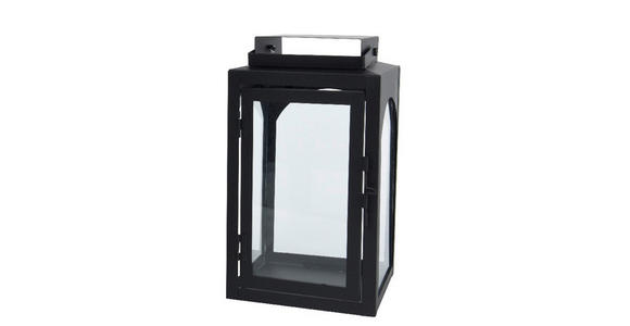 LATERNE - Schwarz, LIFESTYLE, Glas/Metall (14/25/14cm) - Ambia Home