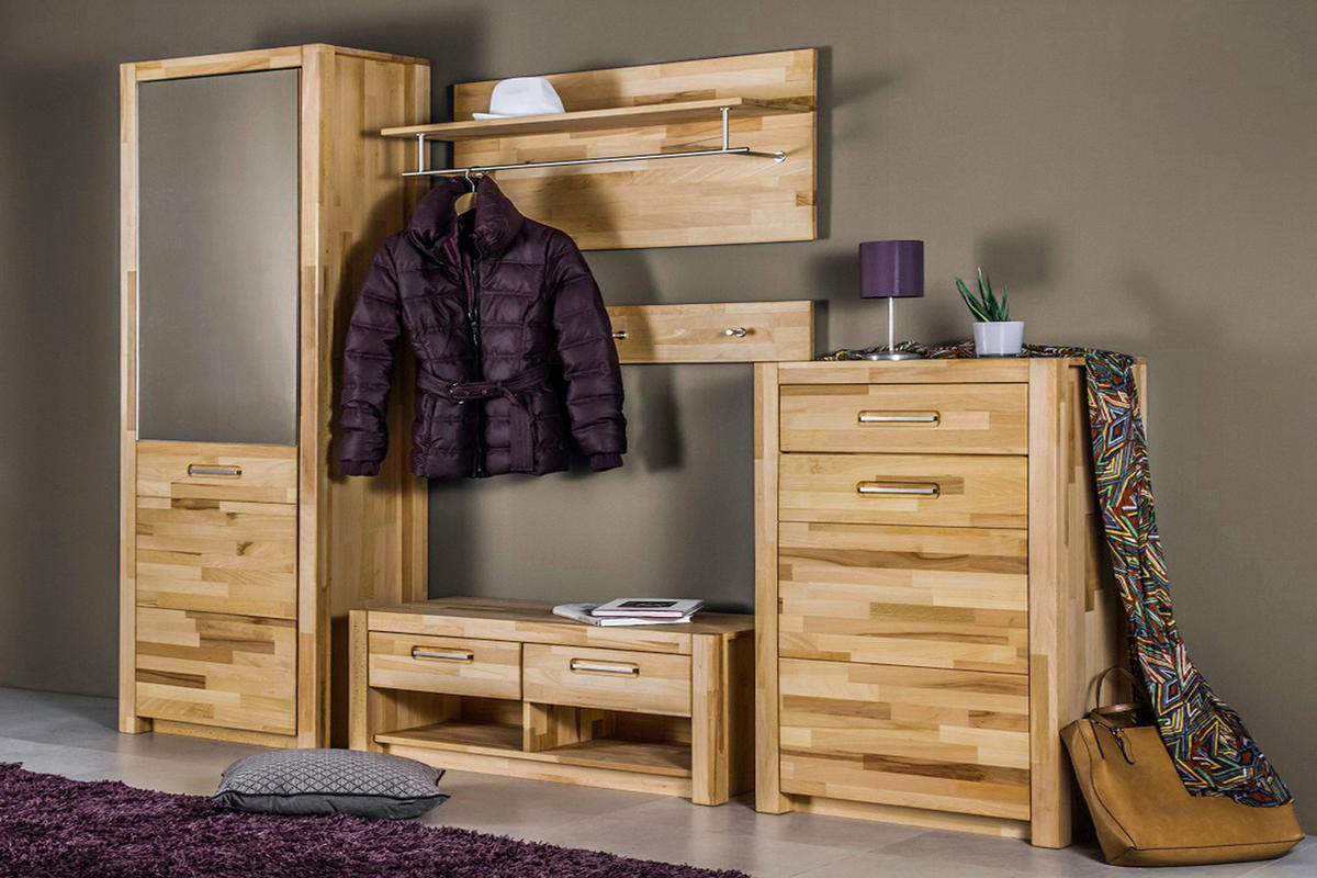 GARDEROBENPANEEL  in 100/105/27 cm  - Buchefarben, KONVENTIONELL, Holz (100/105/27cm) - Hom`in