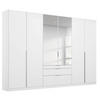 DREHTÜRENSCHRANK 271/229/54 cm 6-türig Weiß  - Alufarben/Weiß, MODERN, Holzwerkstoff/Metall (271/229/54cm) - Rauch Möbel