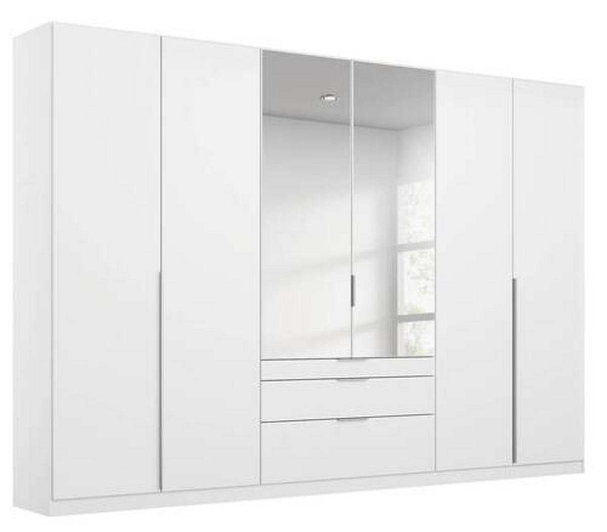 DREHTÜRENSCHRANK 271/229/54 cm 6-türig Weiß  - Alufarben/Weiß, MODERN, Holzwerkstoff/Metall (271/229/54cm) - Rauch Möbel