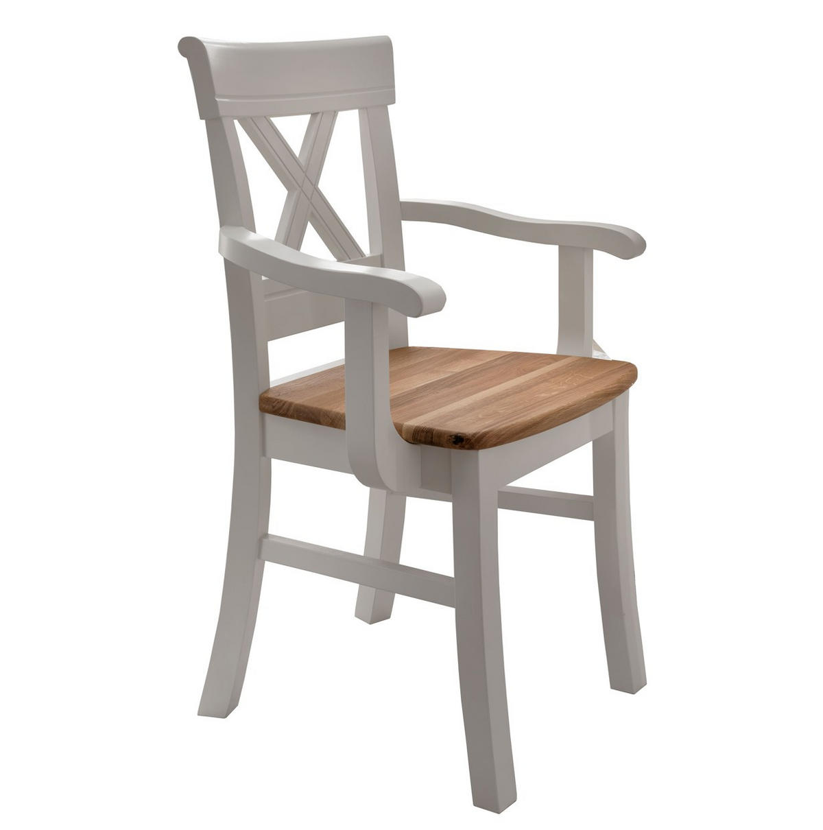 ARMLEHNSTUHL  in  - Weiß, Design, Holz (58/94/45cm) - Livetastic