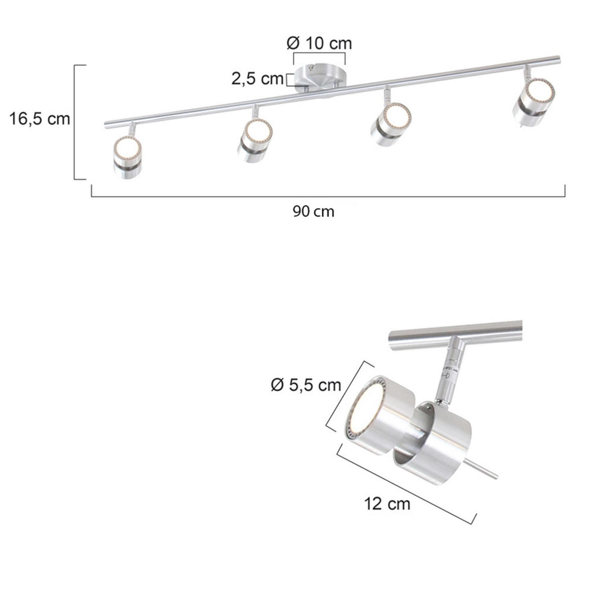 DECKENLEUCHTE 12/12/12 cm   - Silberfarben, Trend, Metall (12/12/12cm)